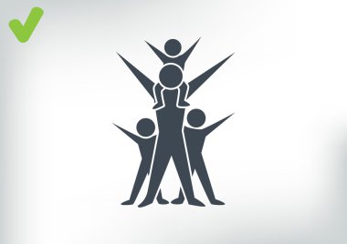 Mutlu aile kavramı web simgesi 