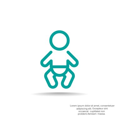 Basit çizgiler bebek bebek simge