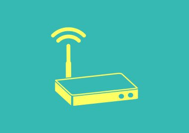 Dalgalar web simgesi ile modem 