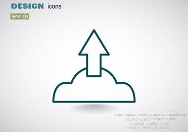 Bulut dosya indirme web simgesi