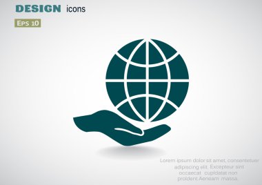 Küre ve sigorta simgesi