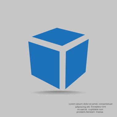 Basit küp web simgesi 