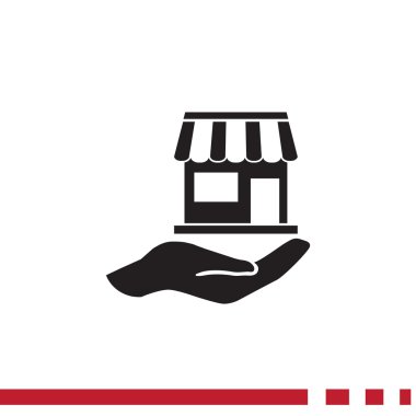 Dükkanı el web simgesi üzerinde