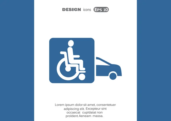 Disabled in car icon — Stock Vector