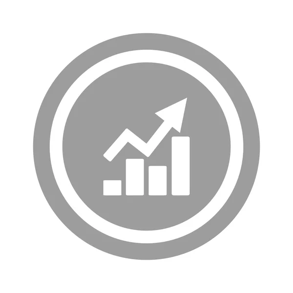 Gebogener Pfeil auf Diagramm-Symbol — Stockvektor