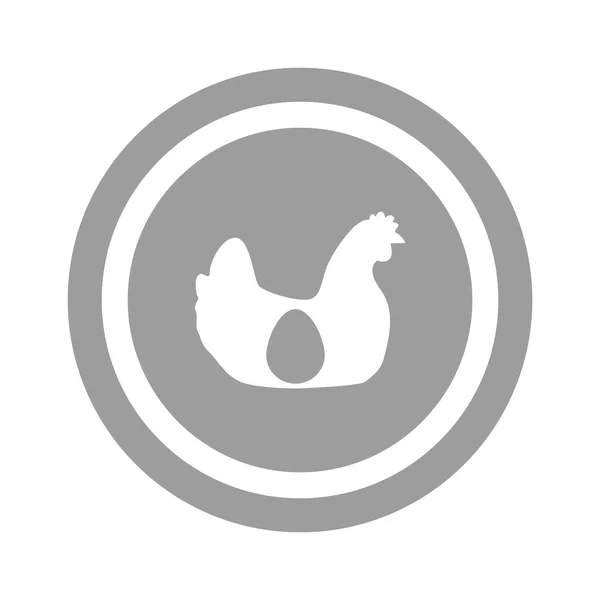 Kura z jaj wewnątrz to sylwetka — Wektor stockowy