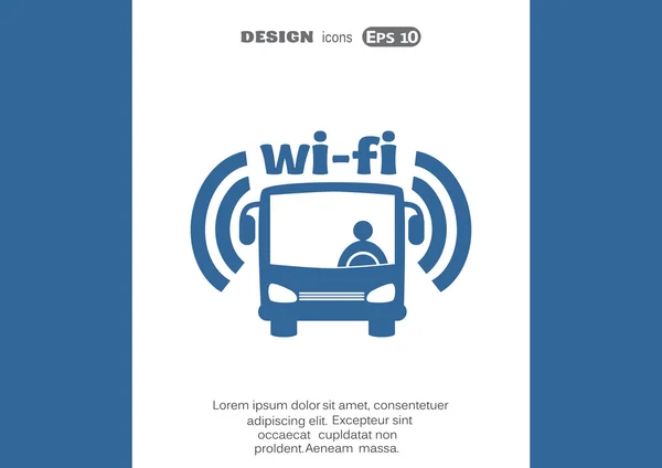 Wi-Fi w autobus znak — Wektor stockowy