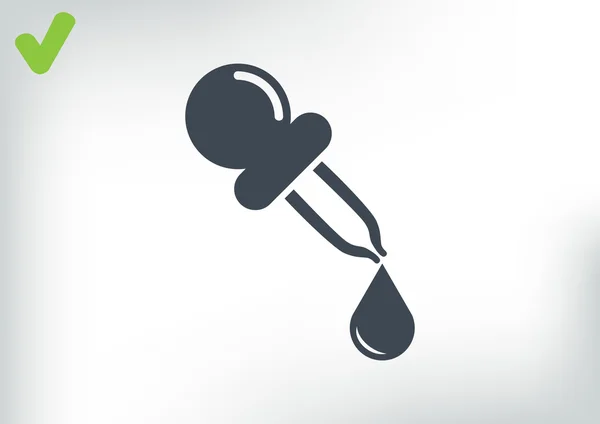 Pipetteer met drop web pictogram — Stockvector