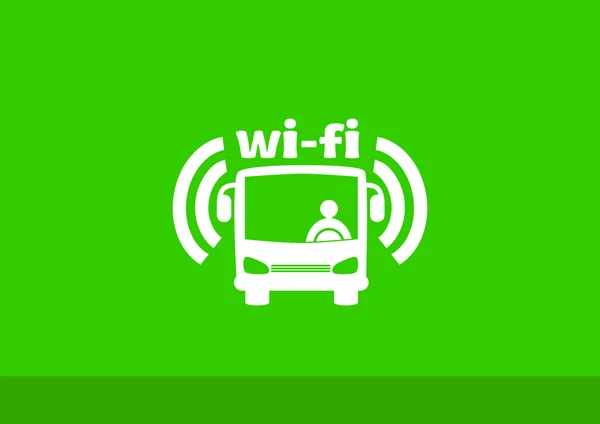 Wi-fi im Busschild — Stockvektor