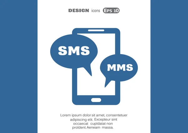 SMS en el teléfono móvil — Archivo Imágenes Vectoriales