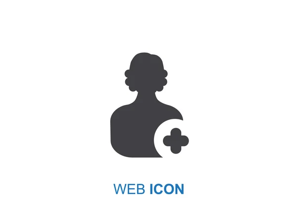 Веб-иконка добавления контакта друга — стоковый вектор