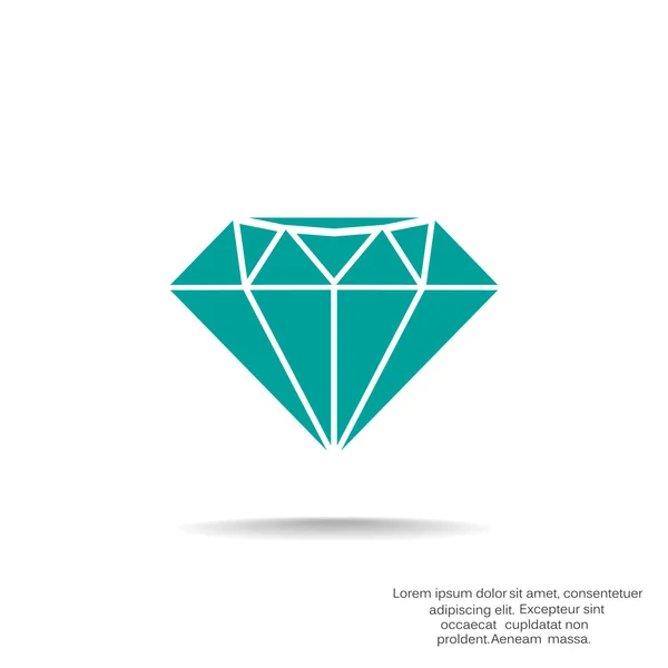 Icono web de diamante — Vector de stock