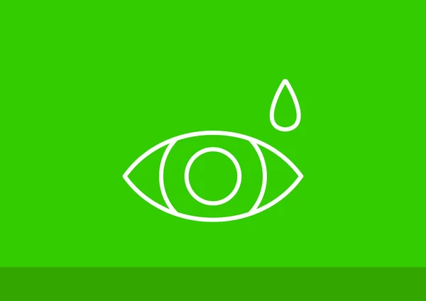 Occhio con goccia semplice icona — Vettoriale Stock
