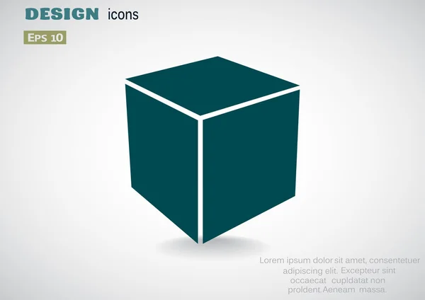 Simple cubo icono web — Archivo Imágenes Vectoriales