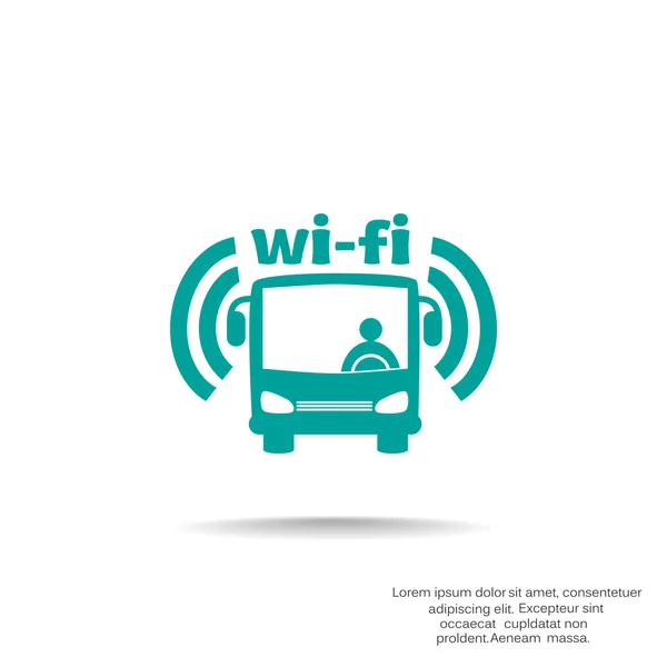 Wi-Fi ve znamení autobus — Stockový vektor