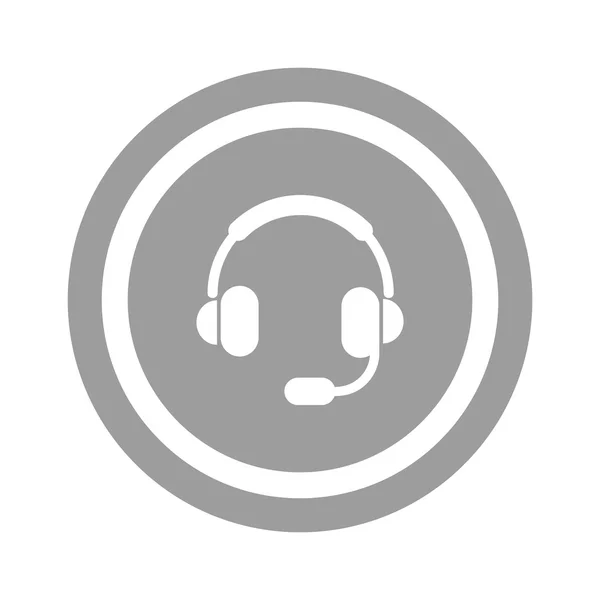 Gray web icon headset — Stock Vector