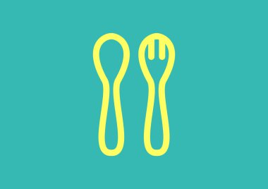 Basit çatal kaşık ve çatal  