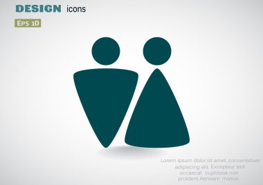 Cinsiyet işaretleri ile WC simgesi 