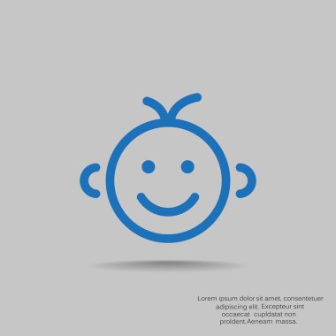 Mutlu bir çocuk yüzü doodle 