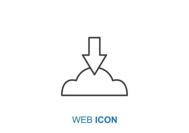 Bulut dosya indirme web simgesi