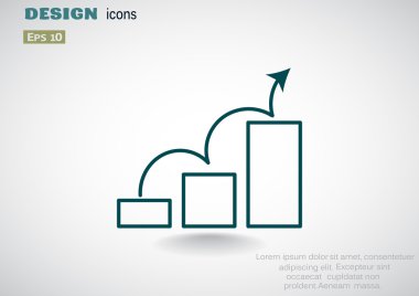 Grafik simgesi üzerinde Eğri ok 