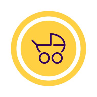 Basit bebek arabası anahat web simgesi
