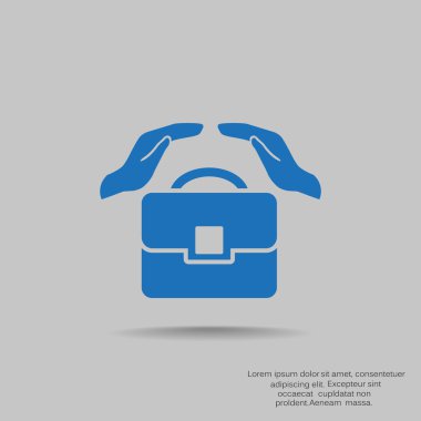 iş tulumu ve el simgesi