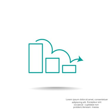 Grafik simgesi üzerinde Eğri ok 