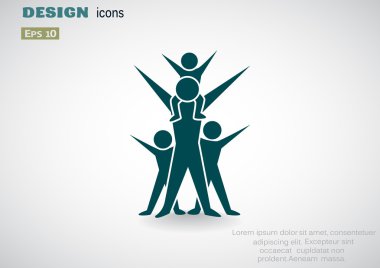 Mutlu aile kavramı web simgesi 