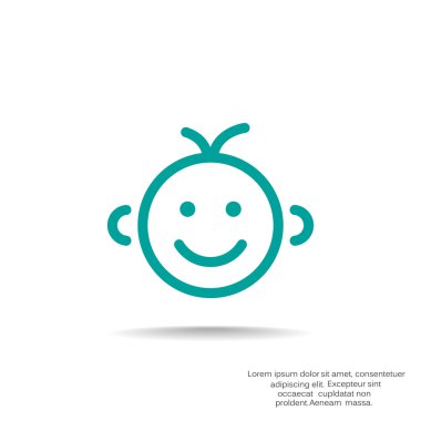 Mutlu bir çocuk yüzü doodle 