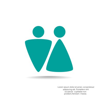 Cinsiyet işaretleri ile WC simgesi 