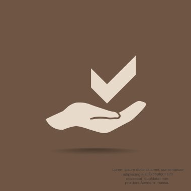 el web simgesi üzerinde onay işareti