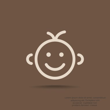 Mutlu bir çocuk yüzü doodle 