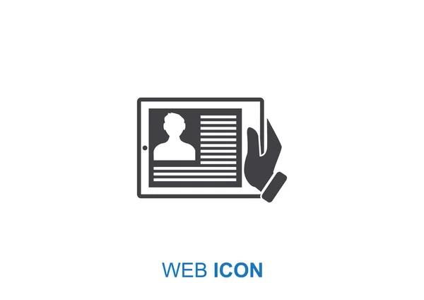 Tablette numérique icône web simple — Image vectorielle