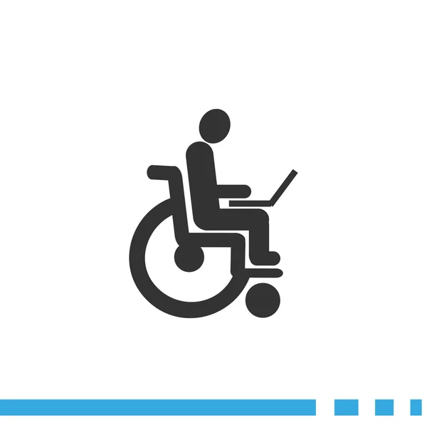 Handicapés travaillant sur Internet — Image vectorielle