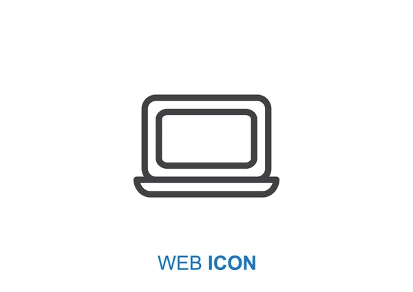 Simple icono web portátil — Vector de stock