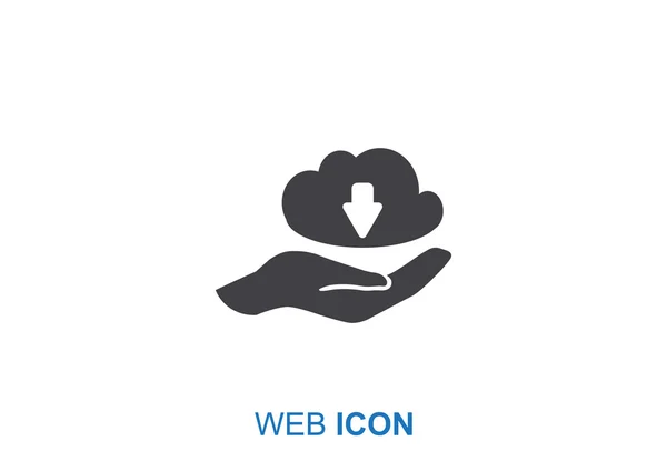 Cloud icono de descarga web — Vector de stock