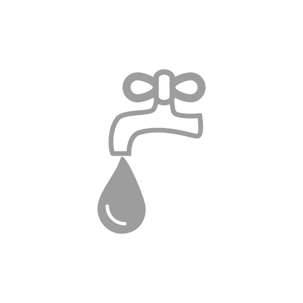 Faucet with a drop web icon — Stock Vector