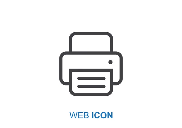 Impresora de trabajo con icono web de papel — Vector de stock