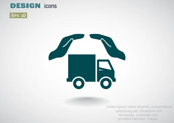 Cargo transportation insurance icon — Stock Vector