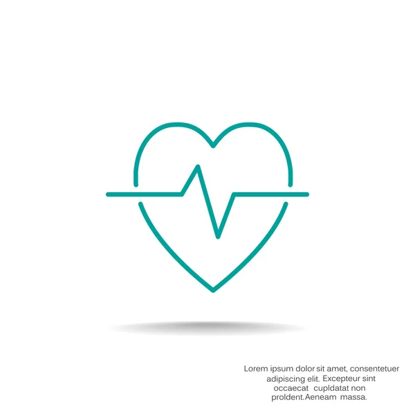 Ícone web batimento cardíaco — Vetor de Stock