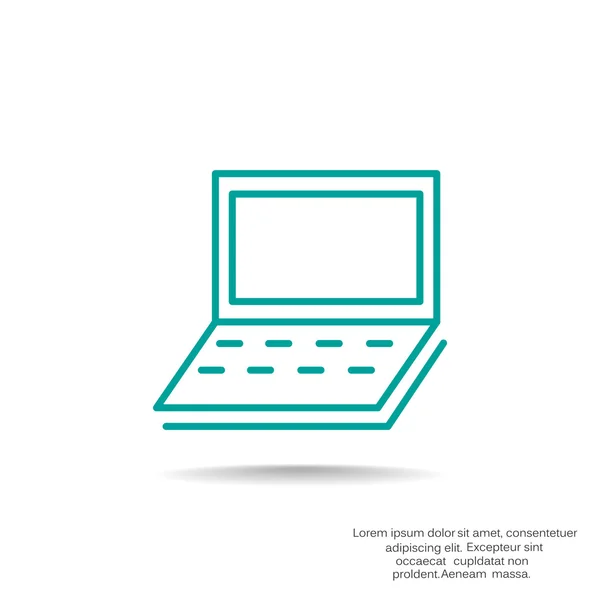 Простая иконка для ноутбука — стоковый вектор