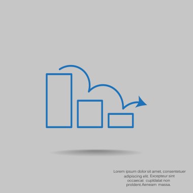 Grafik simgesi üzerinde Eğri ok 