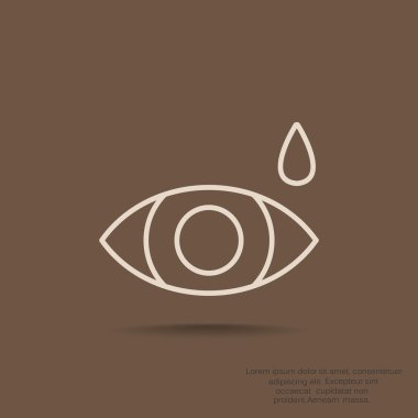 Göz damla basit simgesiyle
