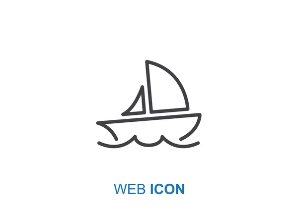 Icône du yacht web — Image vectorielle