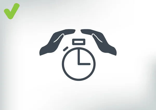 Relógios e ícone da web mão — Vetor de Stock