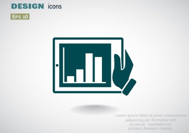 Dijital tablet basit web simgesi 