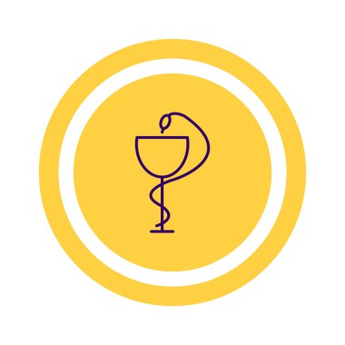 Eczane sembolü tıbbi yılan ve bardak.