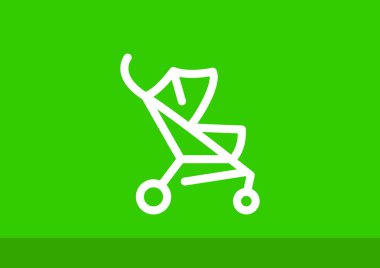 Basit bebek arabası anahat web simgesi 