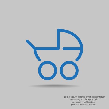 Basit bebek arabası anahat web simgesi